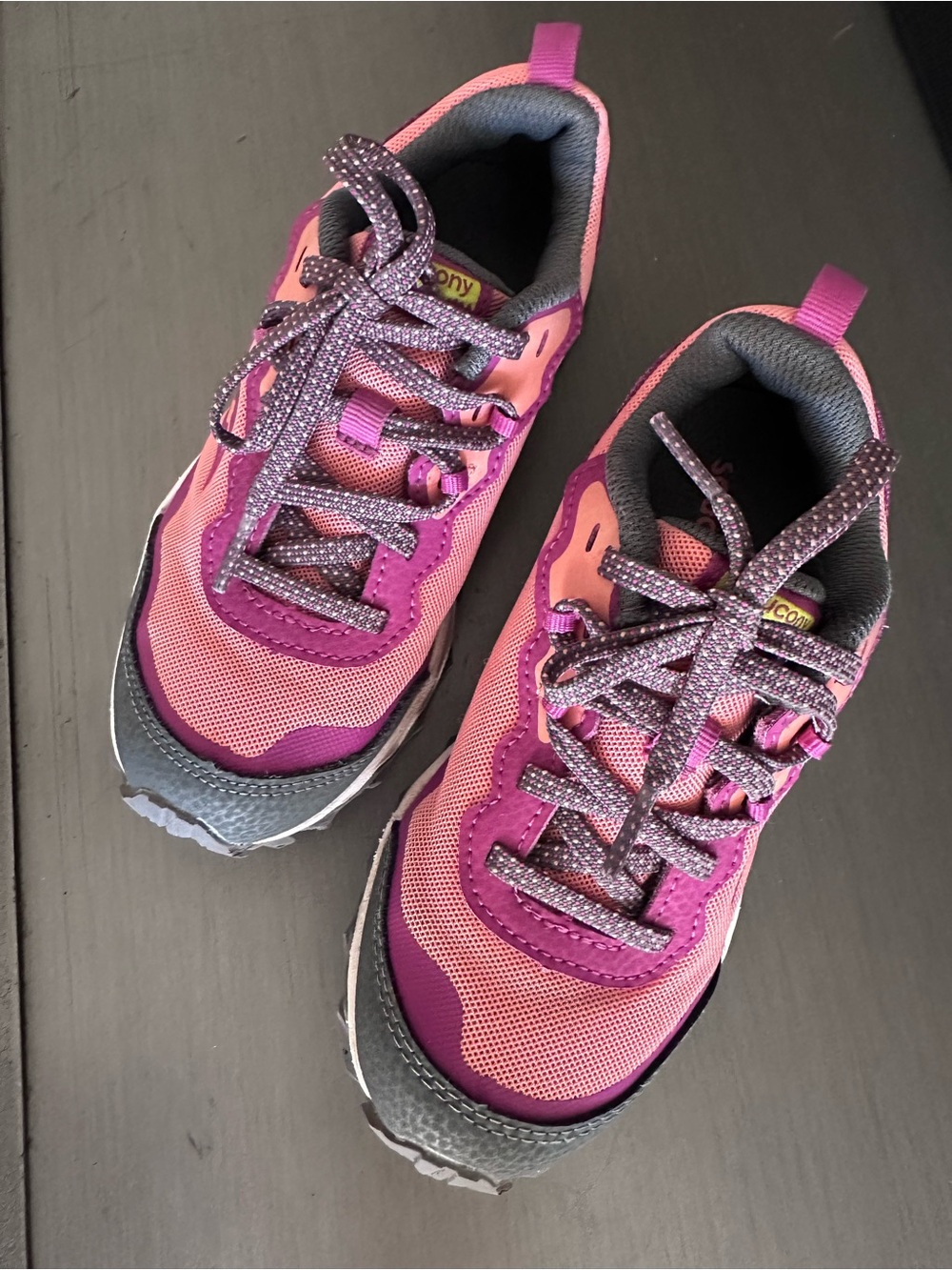 Saucony Kids Pink and Purple Lace-Up Sneakers